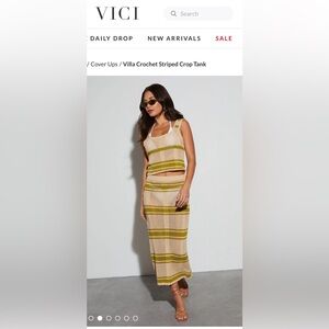 LIKE NEW VICI Two Piece Crochet Swim Cover Up